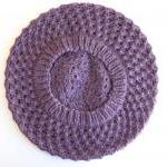 Beret Knitted In Lavender, Blackberry Texture:..