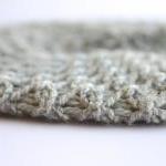 Knitted Beret Hat In Grey, Honeycomb Texture:..