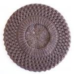 Knitted Beret Hat In Chocolate Brown, Honeycomb..