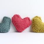 Heart Pin Brooch Knitted In Chartreuse