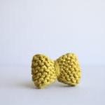 Bow Ring Knitted In Chartreuse: Ready To Ship
